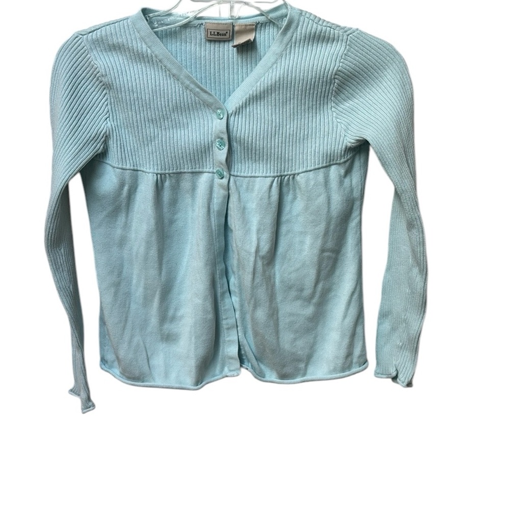 Ll Bean girls light Blue Cardigan cardigan Sweater